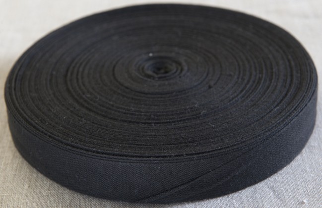 One inch \ 25mm Cotton Tape Black